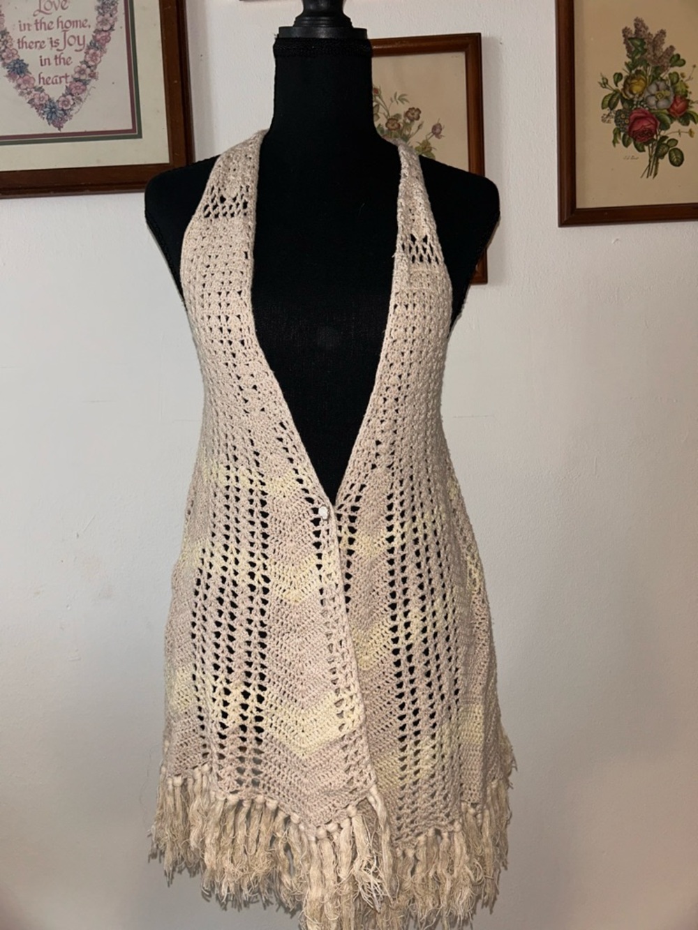 Free People Crochet Halter Swim Cover-Up in Cream